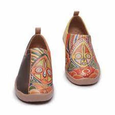 Tribal Mask Print Slip-Ons – Men